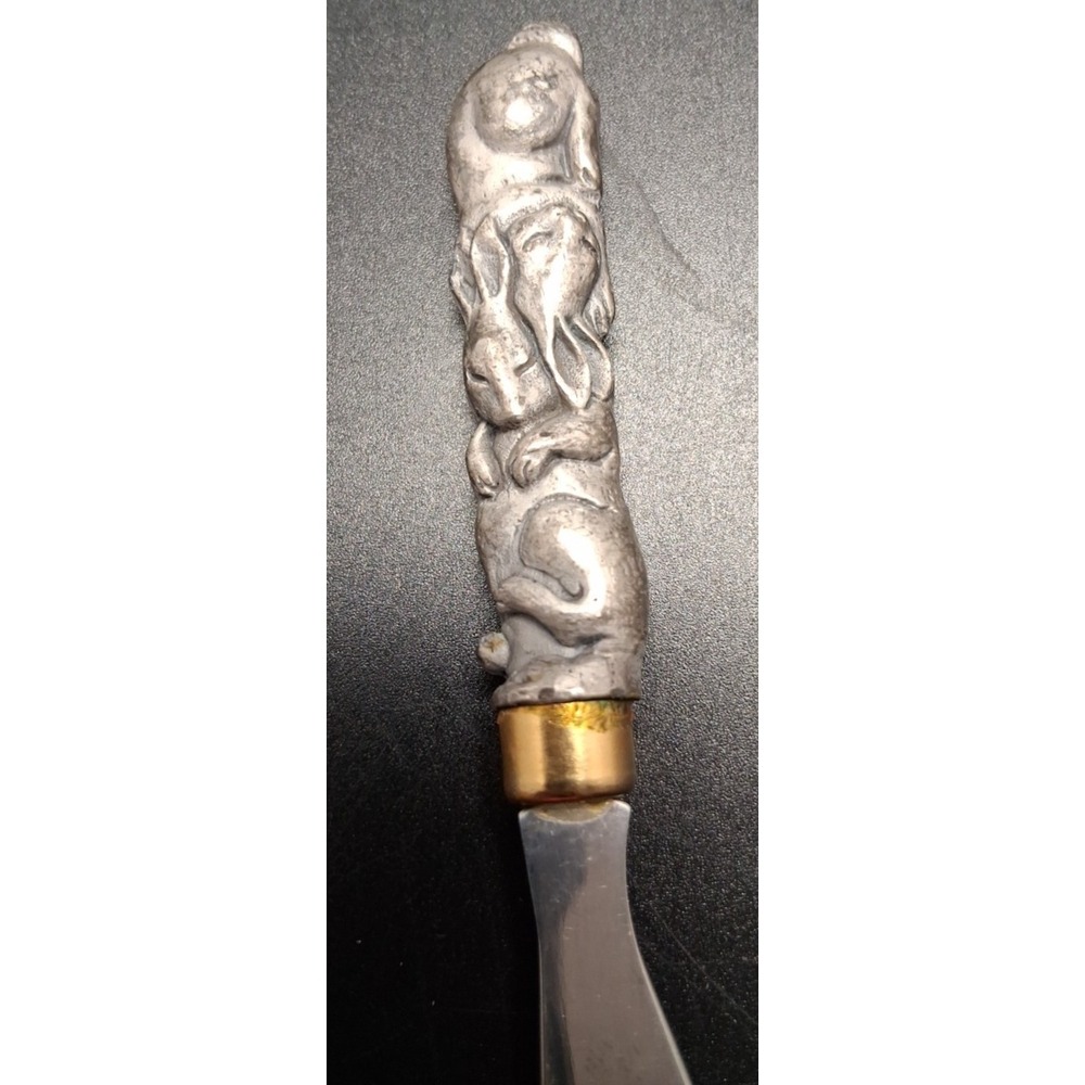 Pewter Cat, Ram, Fish, Rabbit Stainless Steel Butter knives - Picture 9 of 16